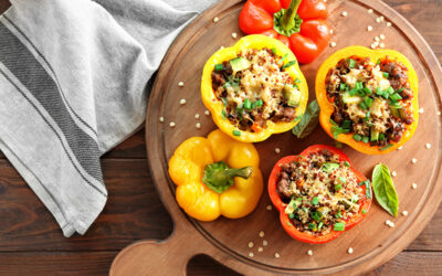 Courgette and Quinoa Stuffed Peppers
